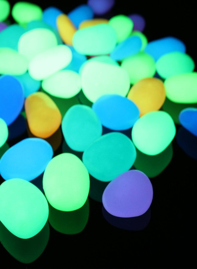 Shiny Stone Glow in The Dark Pebbles,Decorative Glow Stones,Fish Tank Aquarium Gravel,Glow Pebbles for DIY Garden Gifts Decoration(Big Size, 3-4cm, 400g/14.1oz) (Multicolor) - Image 2